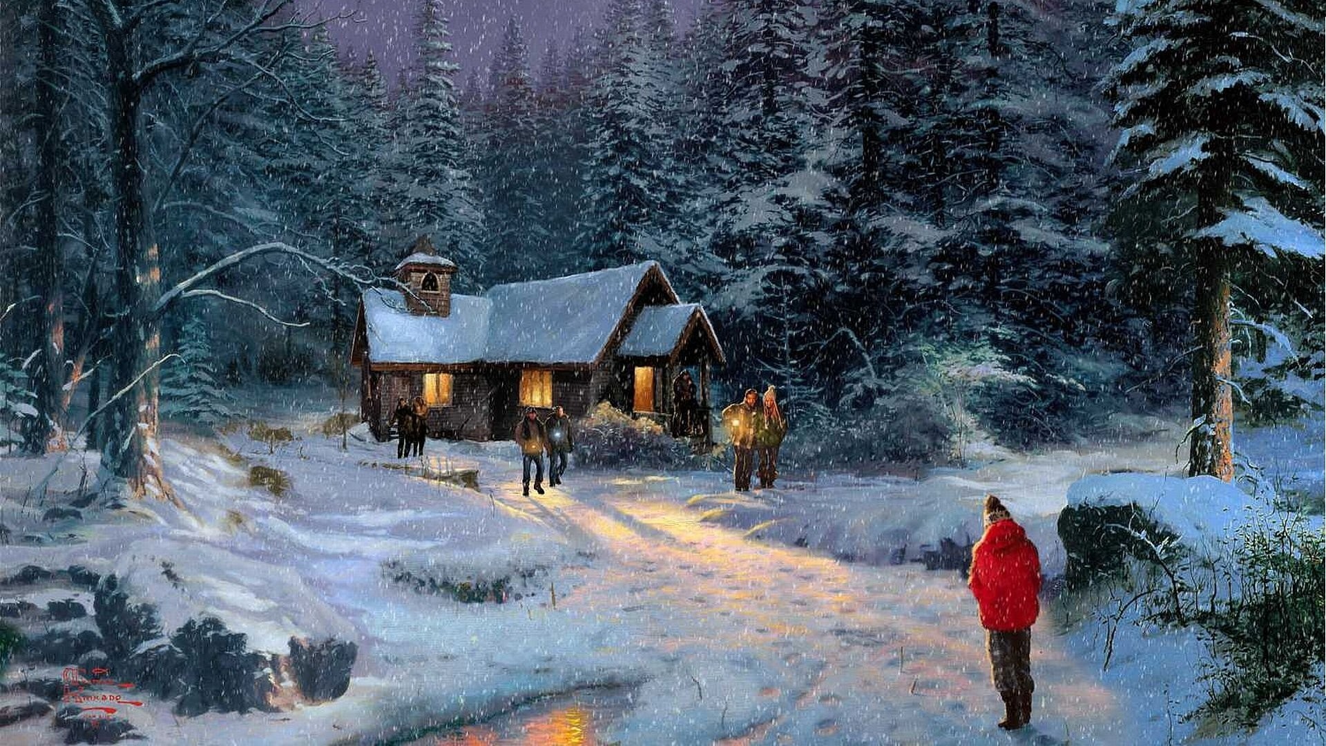 Thomas Kinkade Christmas Wallpapers