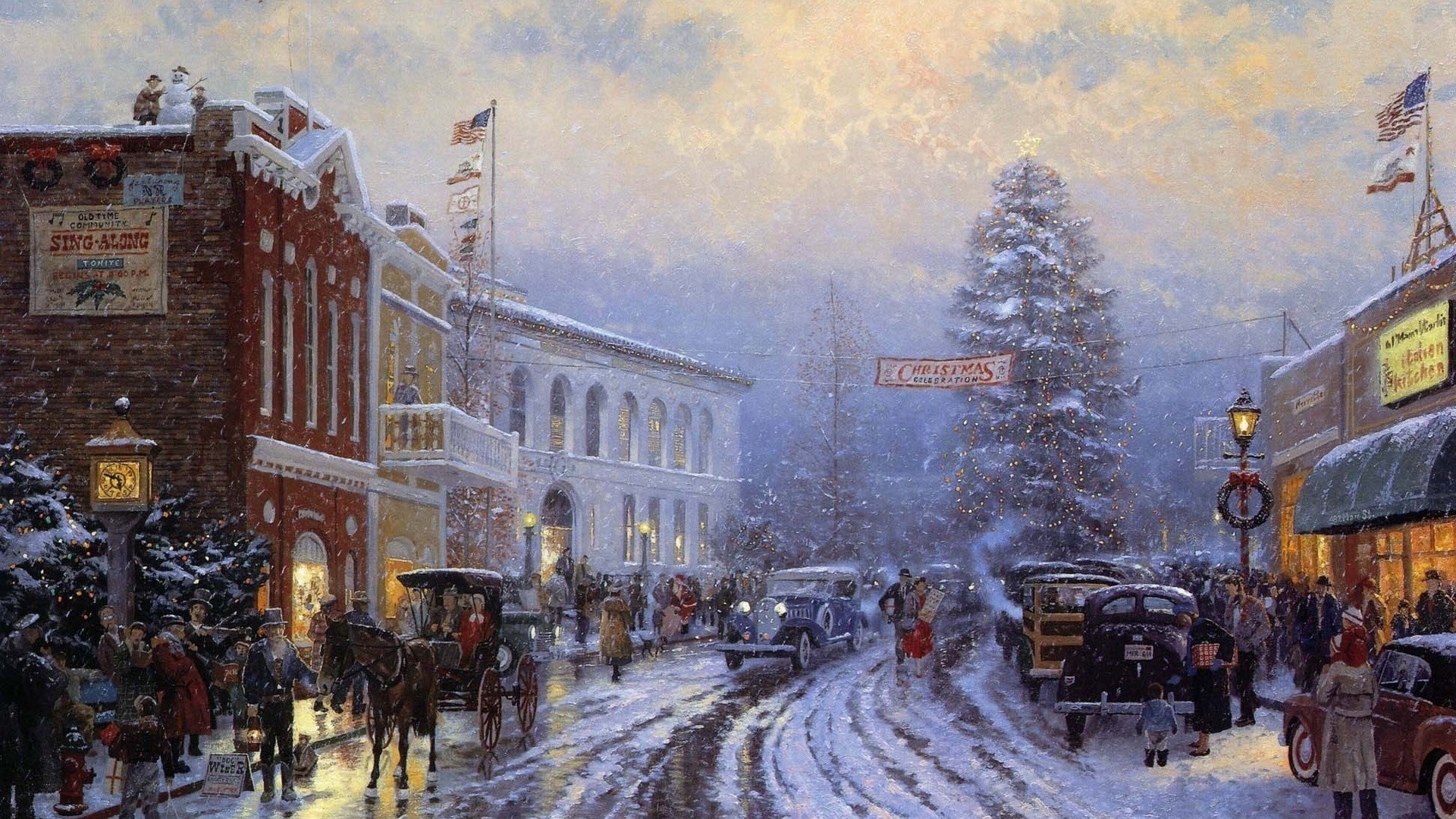 Thomas Kinkade Christmas Wallpapers