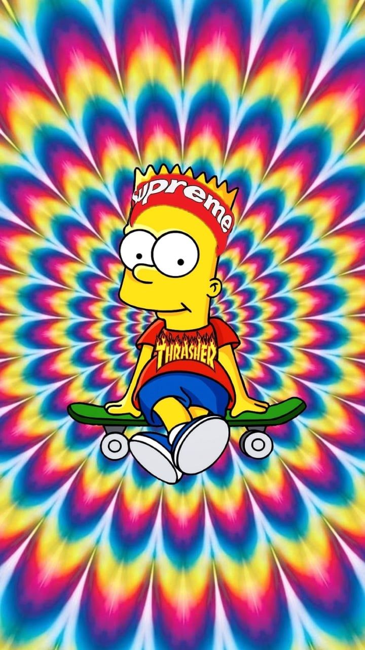 Trippy Bart Simpson Drawing Wallpapers