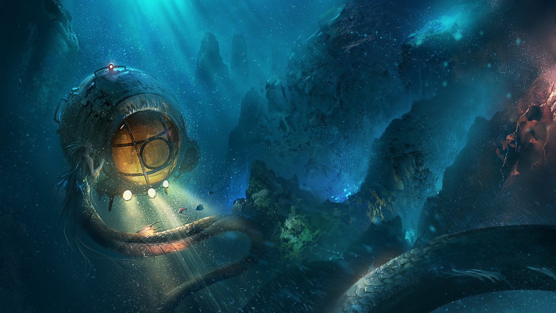 Underwater Palace Fantasy Wallpapers