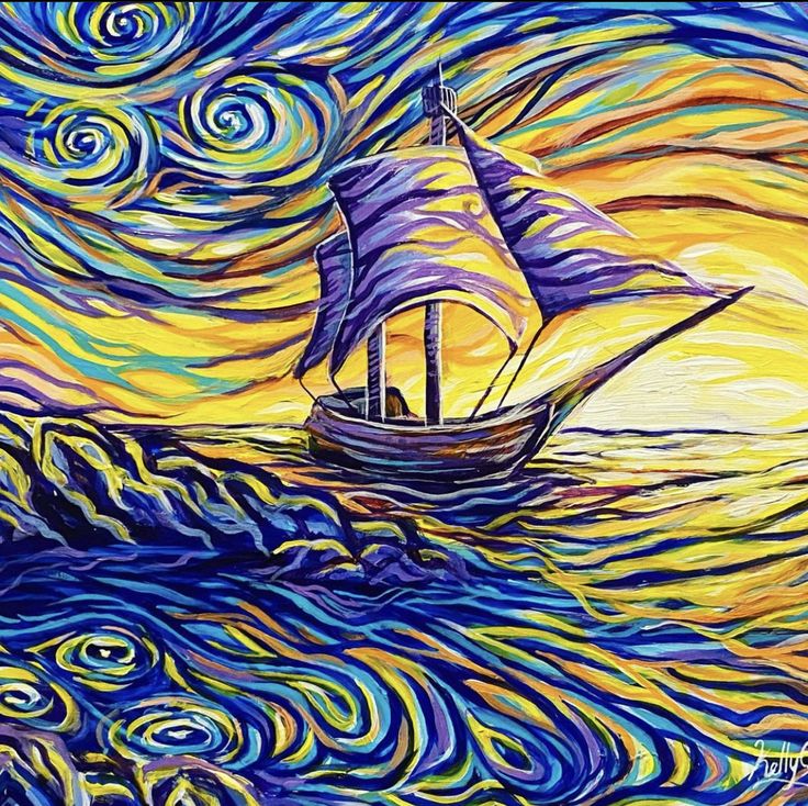 Van Gogh Sailboat Wallpapers