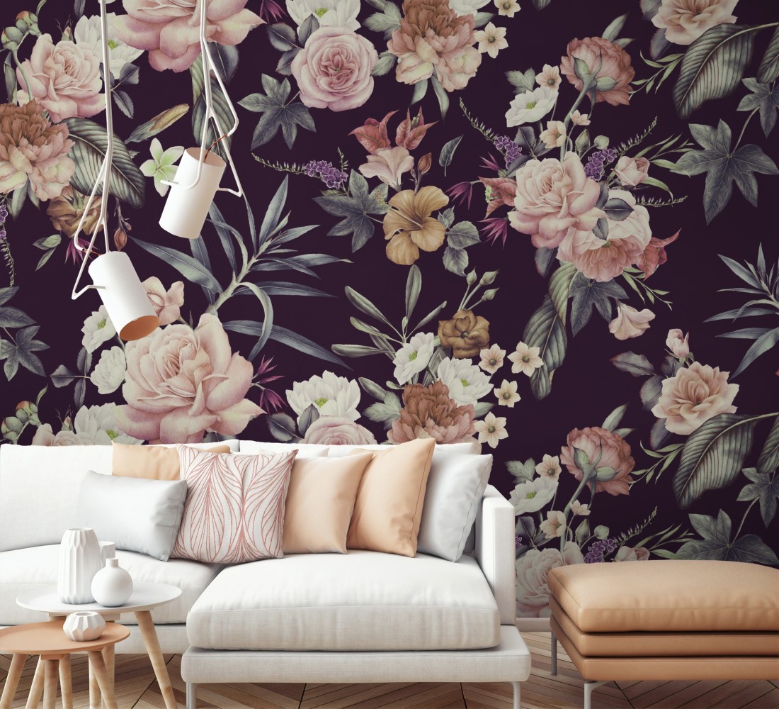 Vintage Black Floral Wallpapers