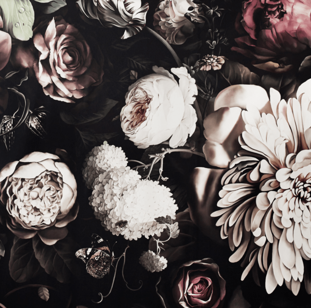 Vintage Black Floral Wallpapers