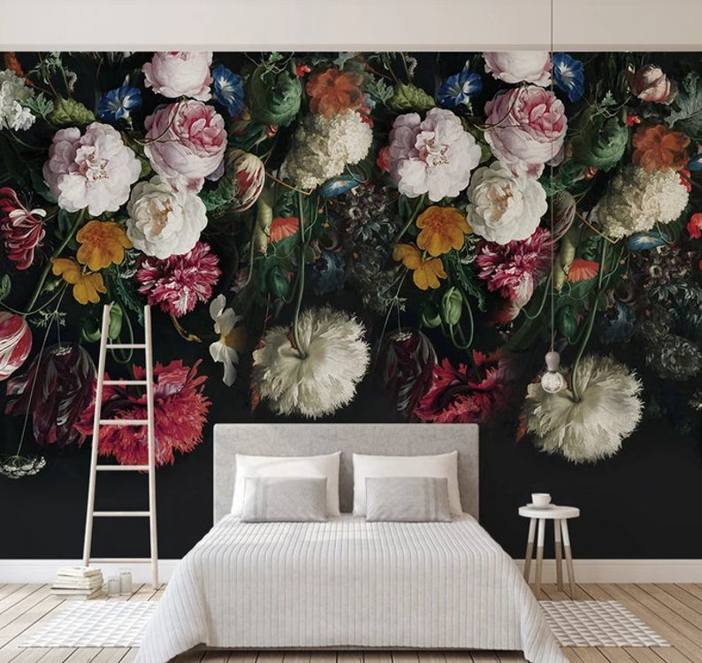 Vintage Black Floral Wallpapers