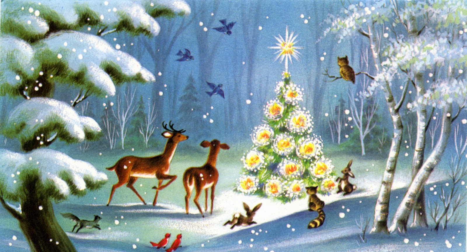 Vintage Christmas Scenes Wallpapers