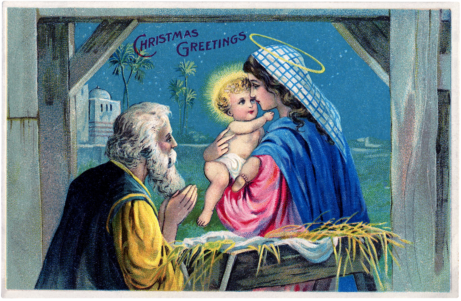 Vintage Christmas Scenes Wallpapers