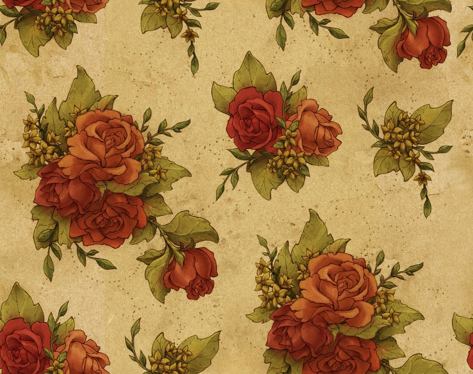 Vintage Floral Print Desktop Wallpapers