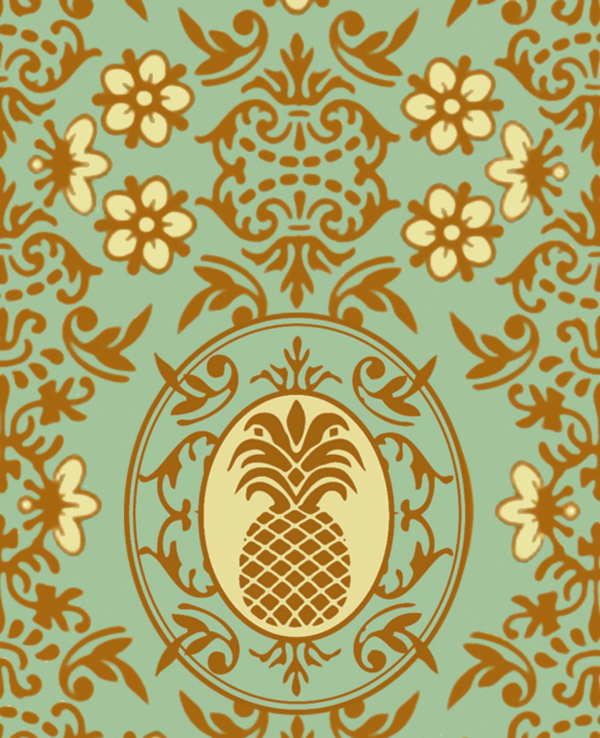 Vintage Pineapple Patterns Wallpapers