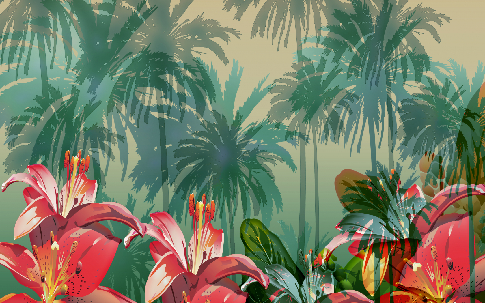 Vintage Tropical Wallpapers