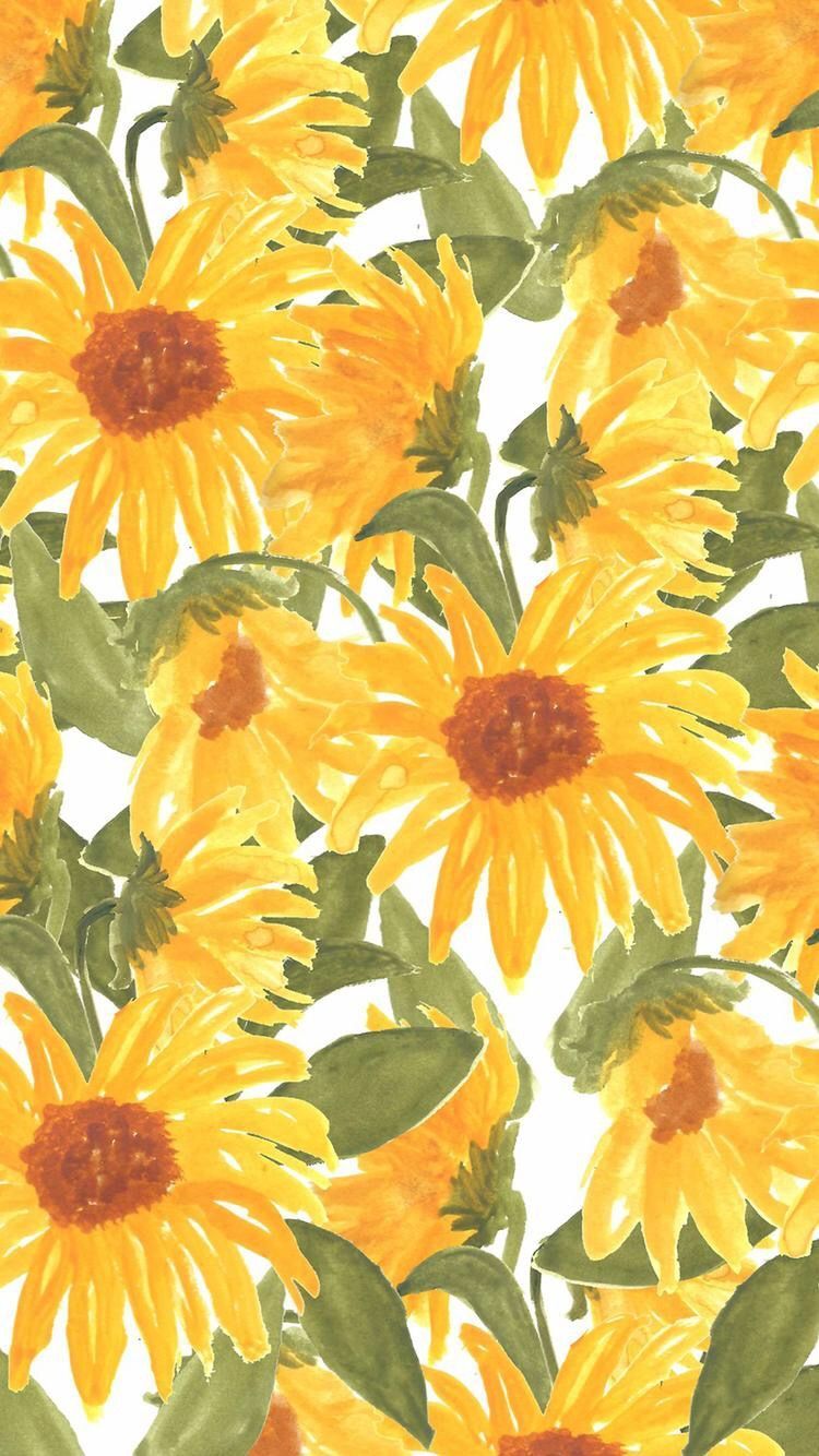 Wallpaper Sunflower Pattern Wallpapers