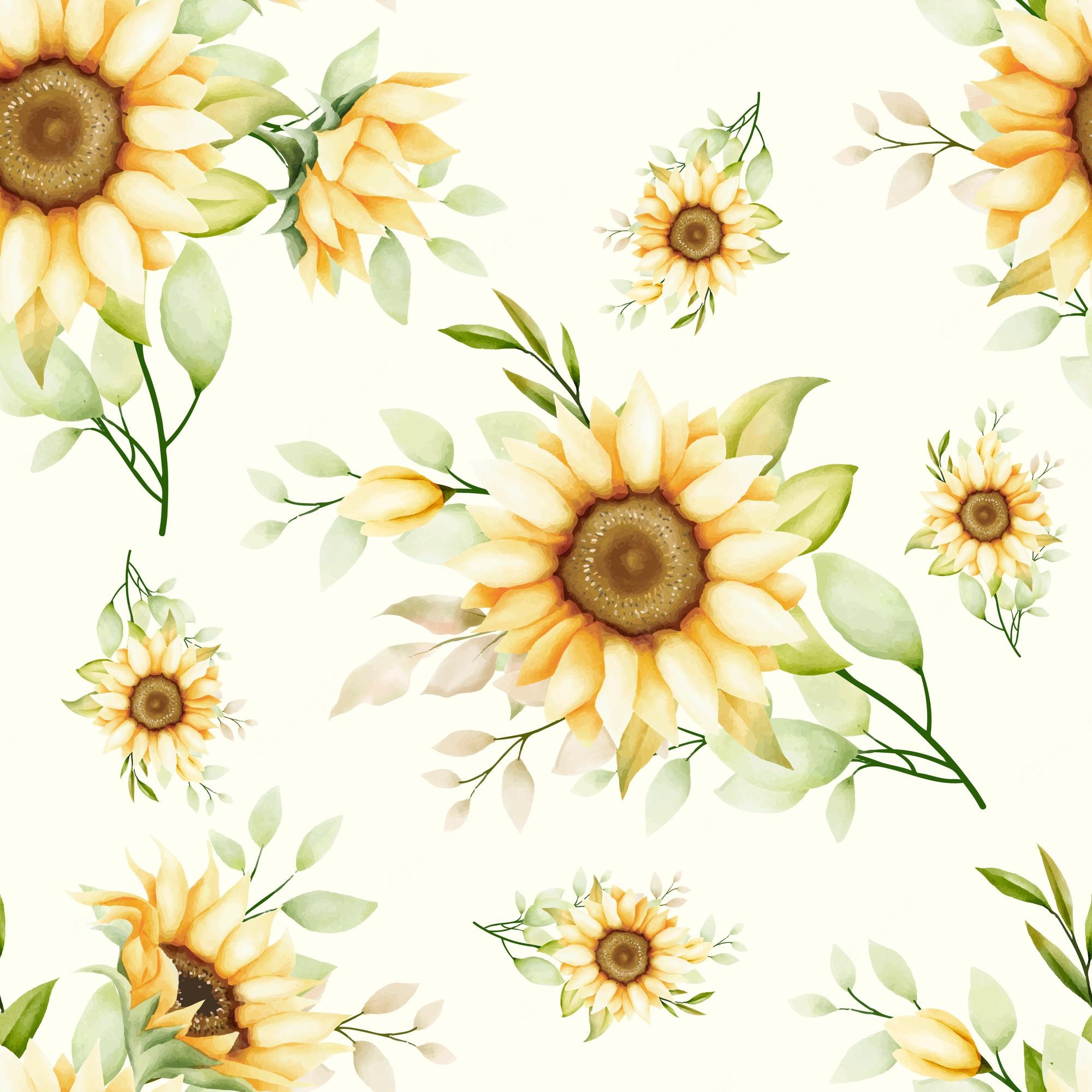 Wallpaper Sunflower Pattern Wallpapers