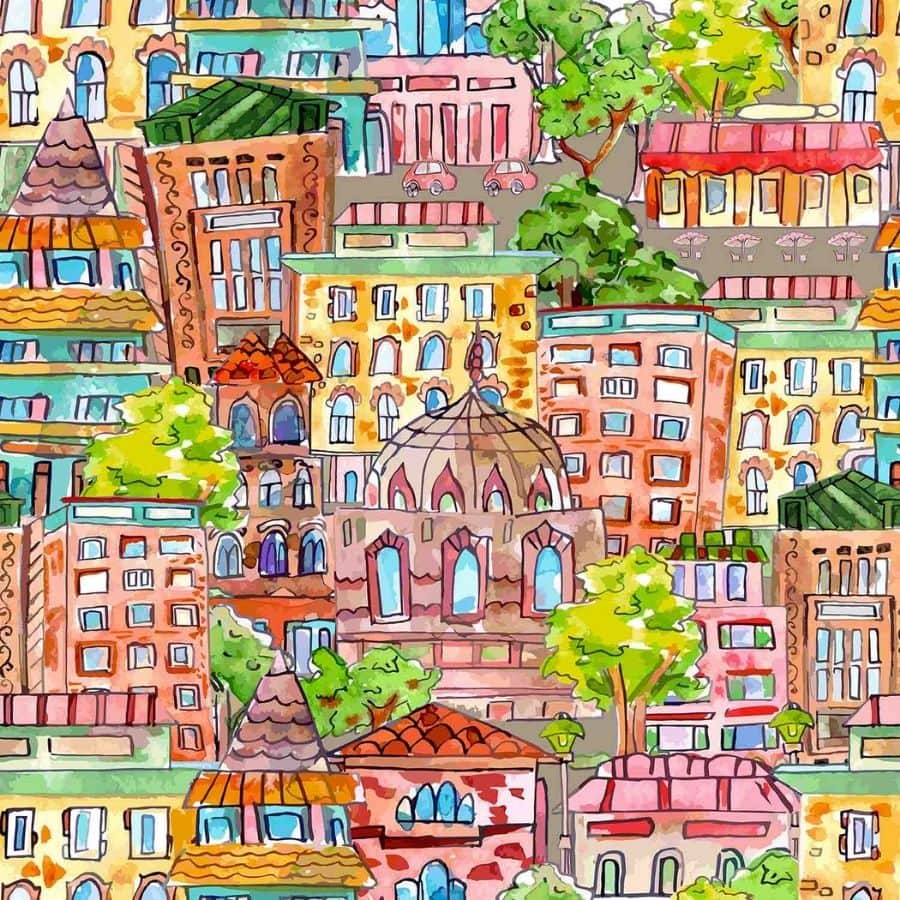 Watercolor City Wallpapers