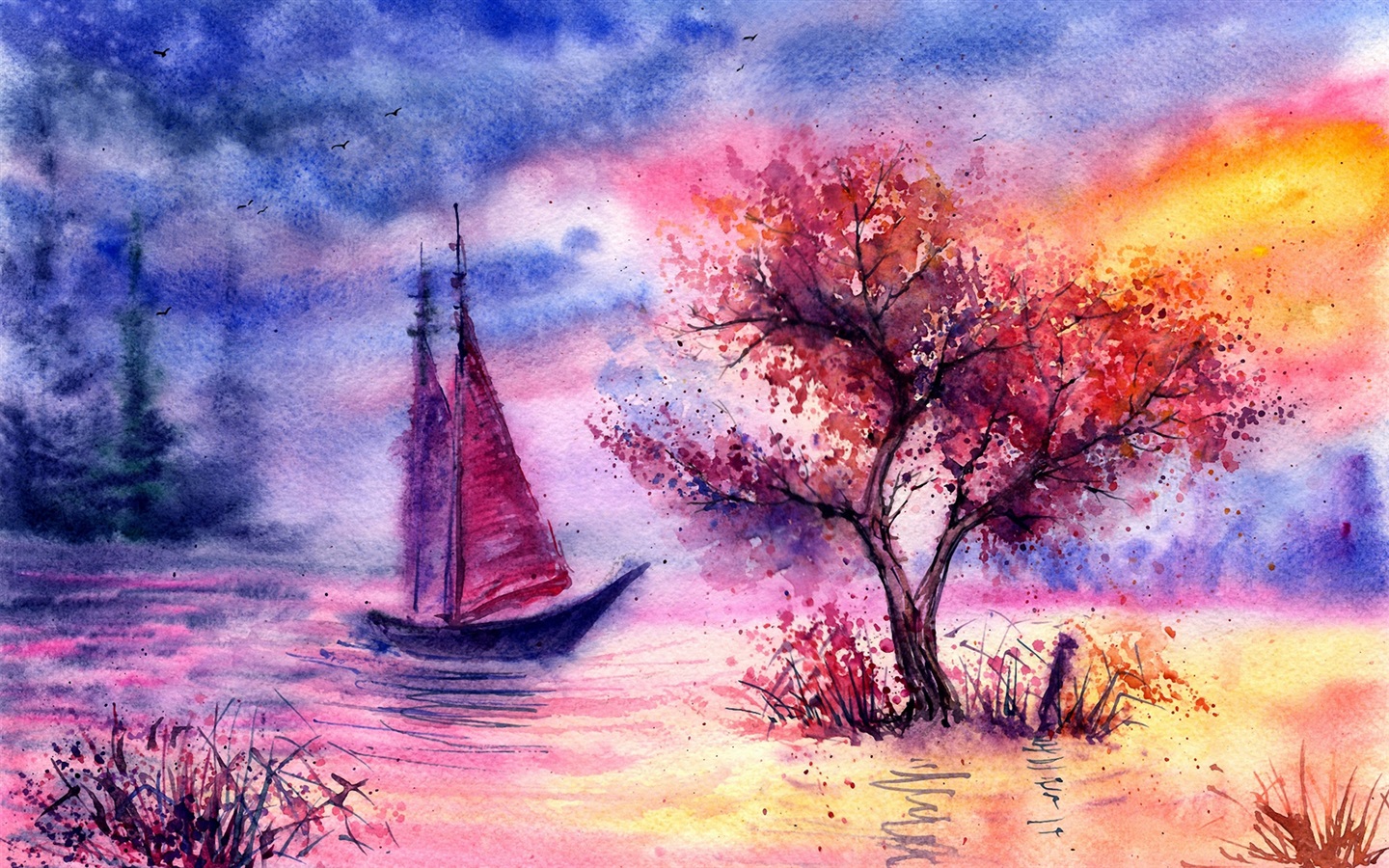 Watercolor Landscape Wallpapers