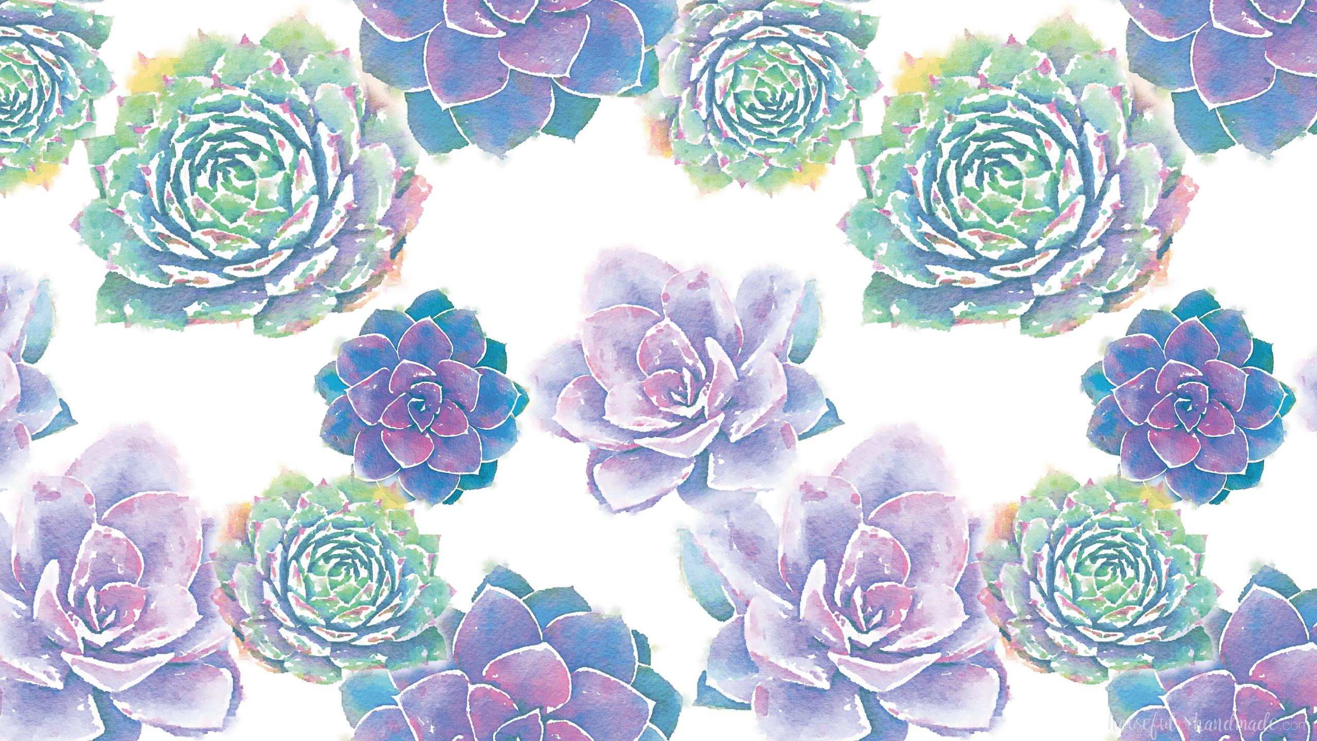 Watercolor Succulent Wallpapers