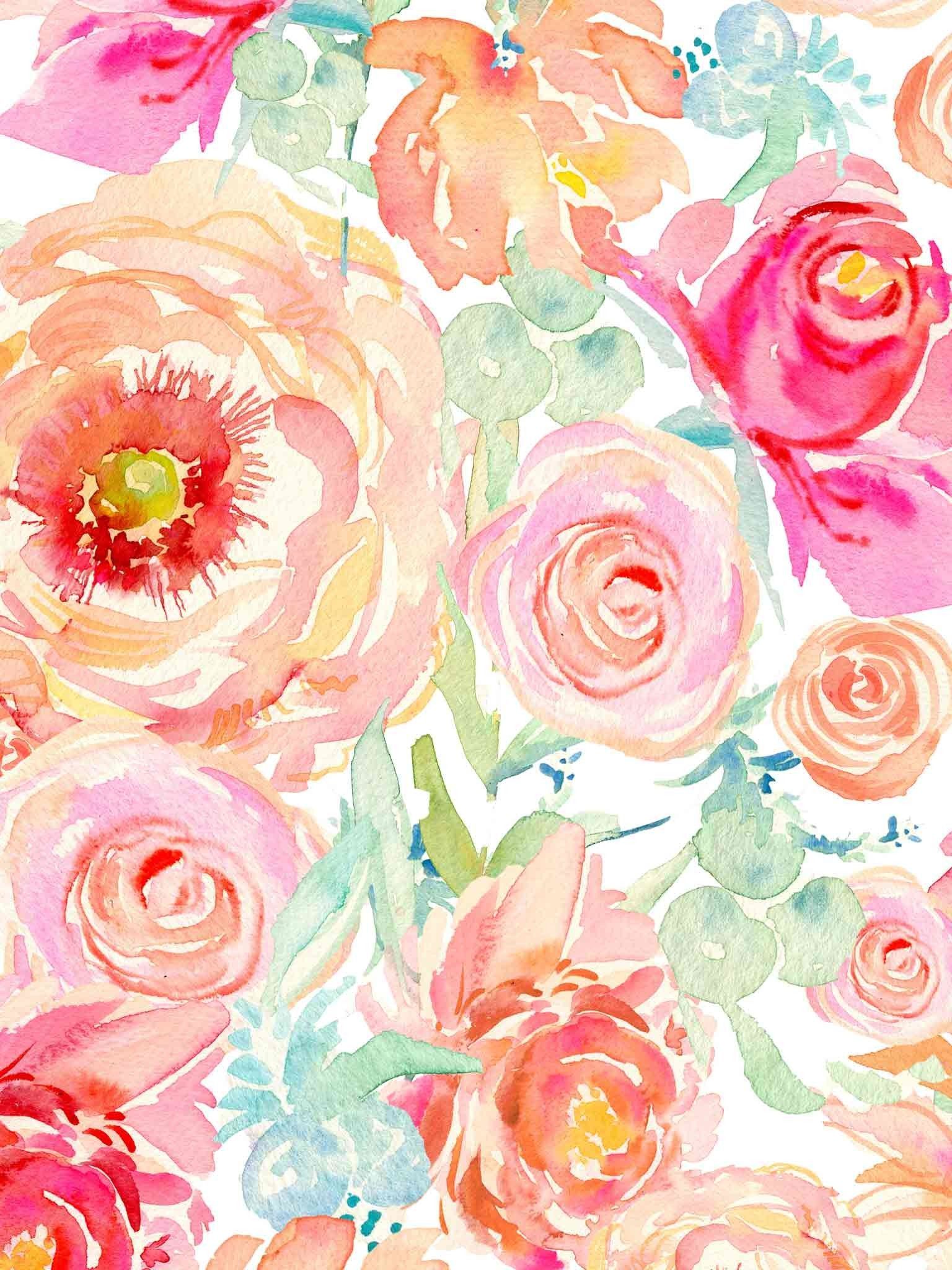 Watercolor Wildflower Iphone Wallpapers