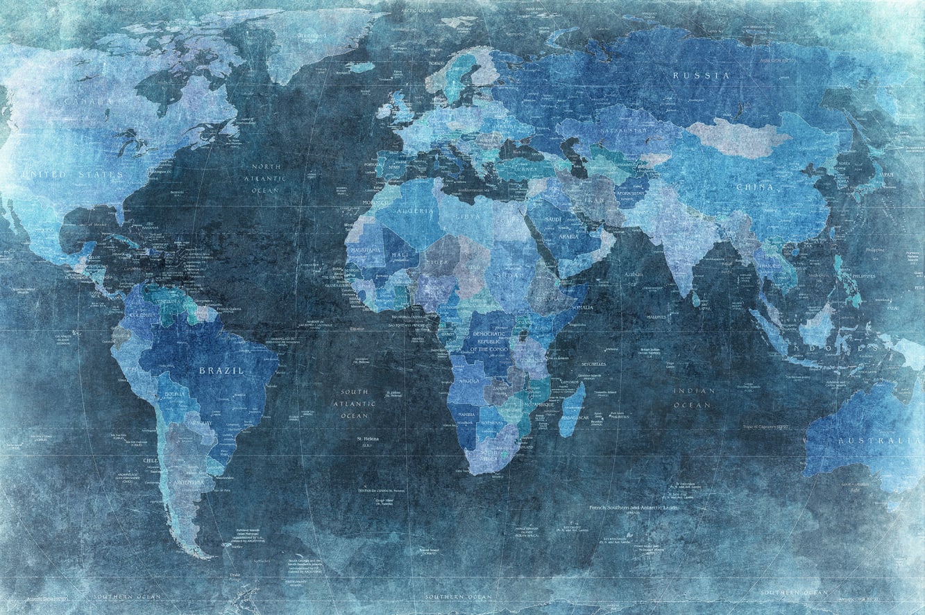 Watercolor World Map Desktop Wallpapers