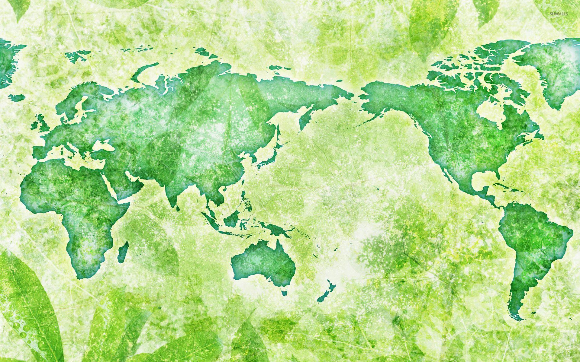 Watercolor World Map Desktop Wallpapers