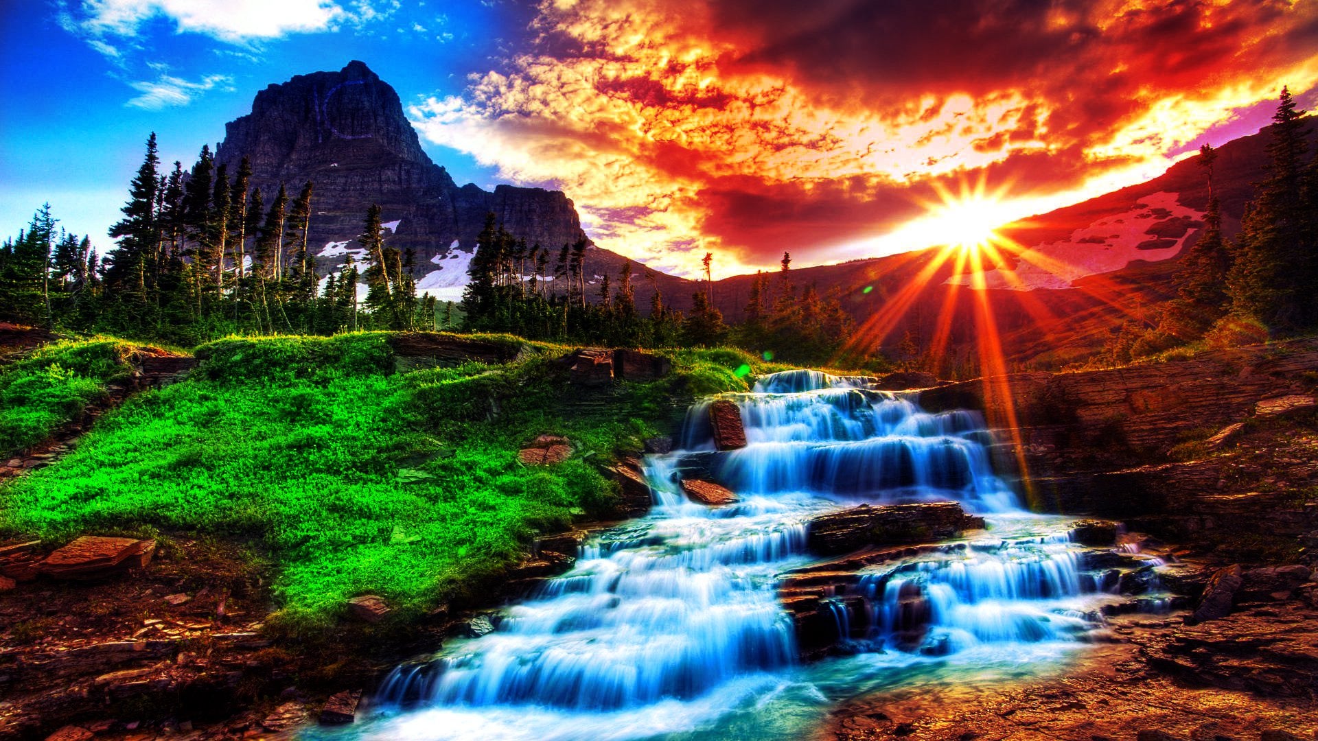 Waterfall And Rainbow Wallpapers