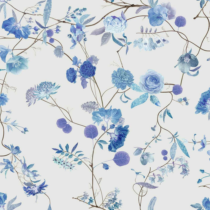 White And Blue Floral Wallpapers