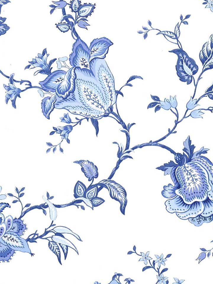 White And Blue Floral Wallpapers