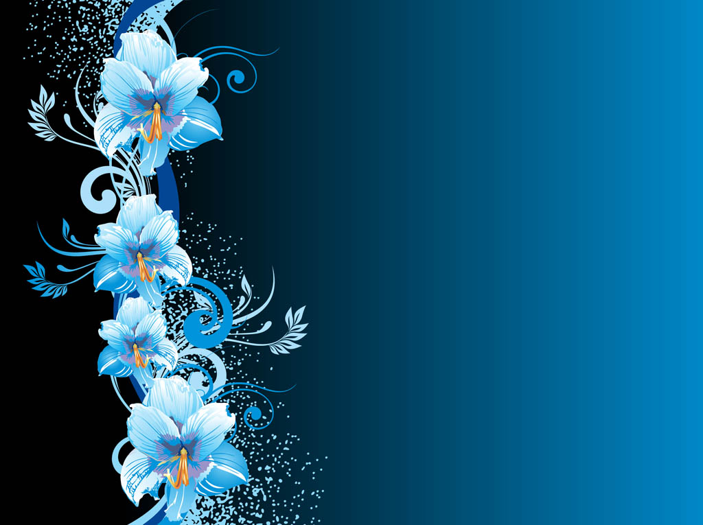 White And Blue Floral Wallpapers