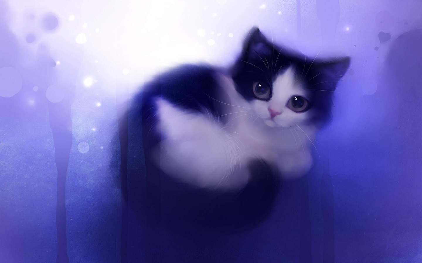 White Anime Cat Wallpapers