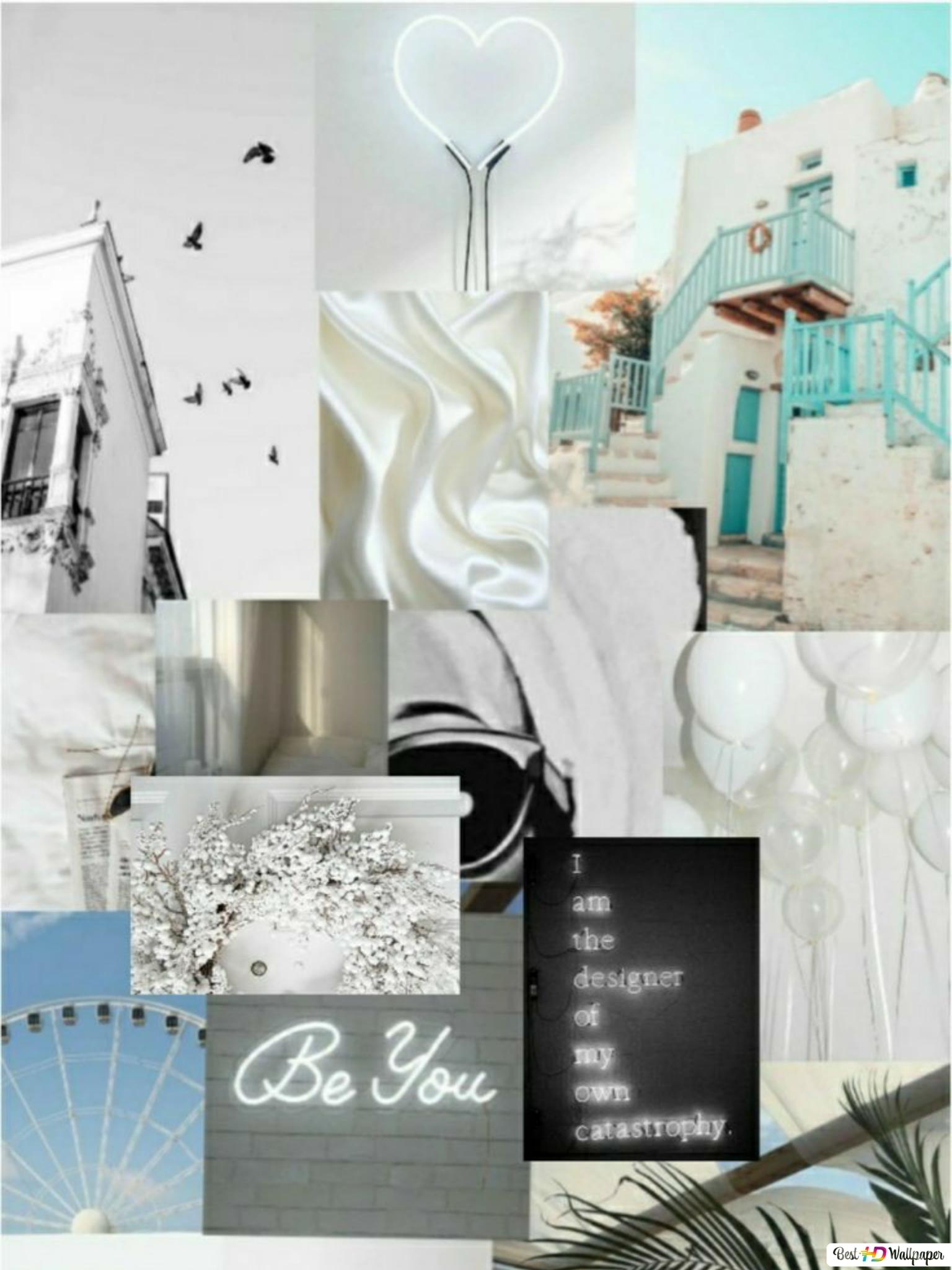 White Collage Wallpapers