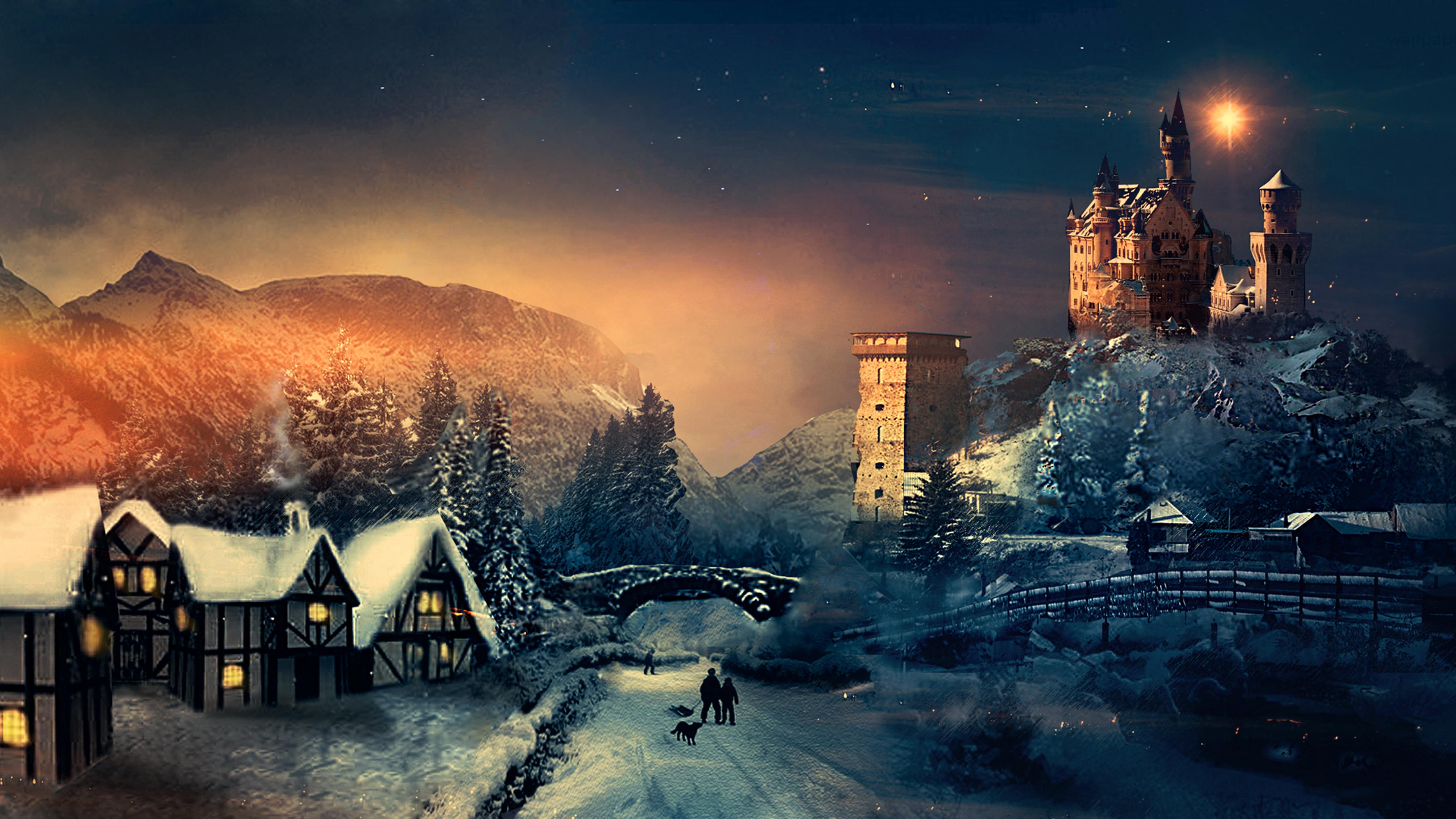 Widescreen Winter Night Wallpapers