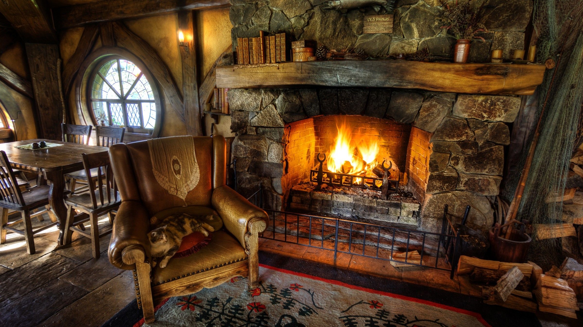 Winter Fireplace Wallpapers