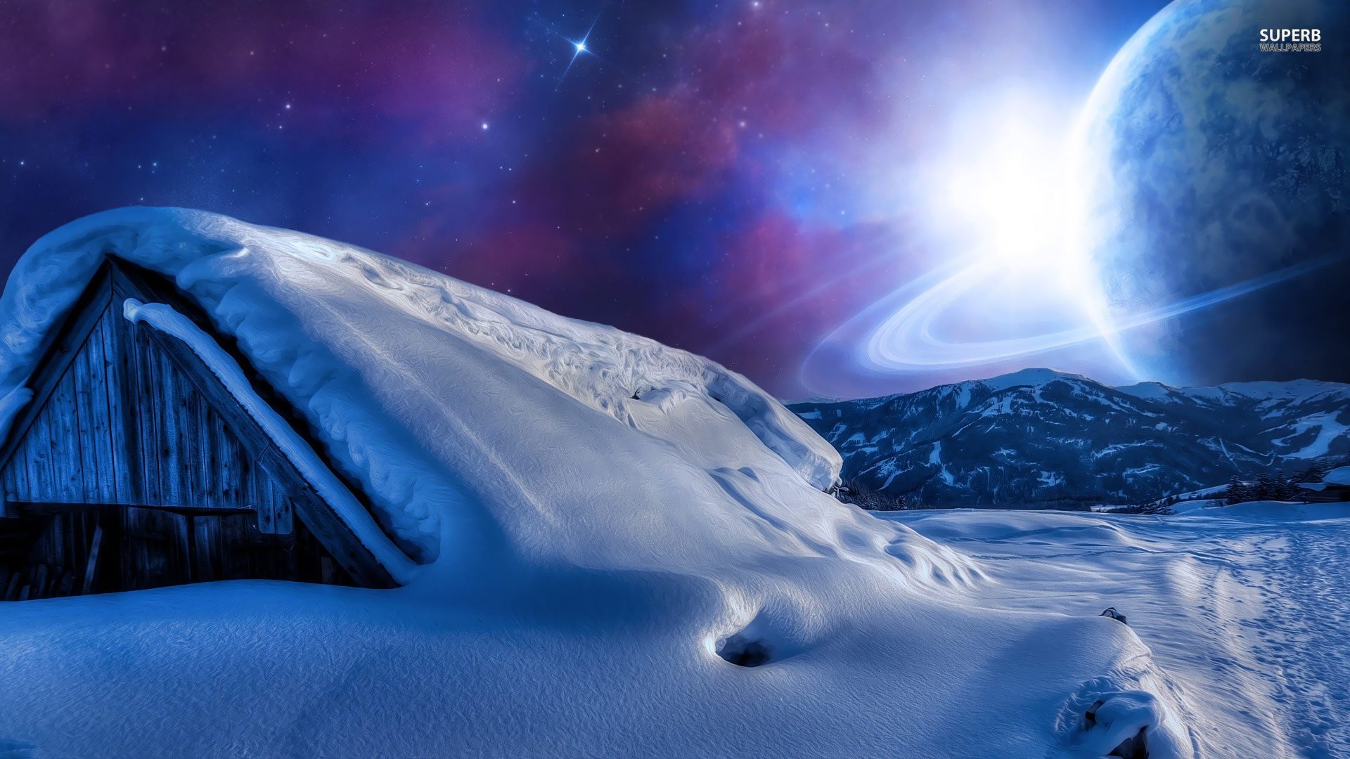 Winter Night Stars Wallpapers