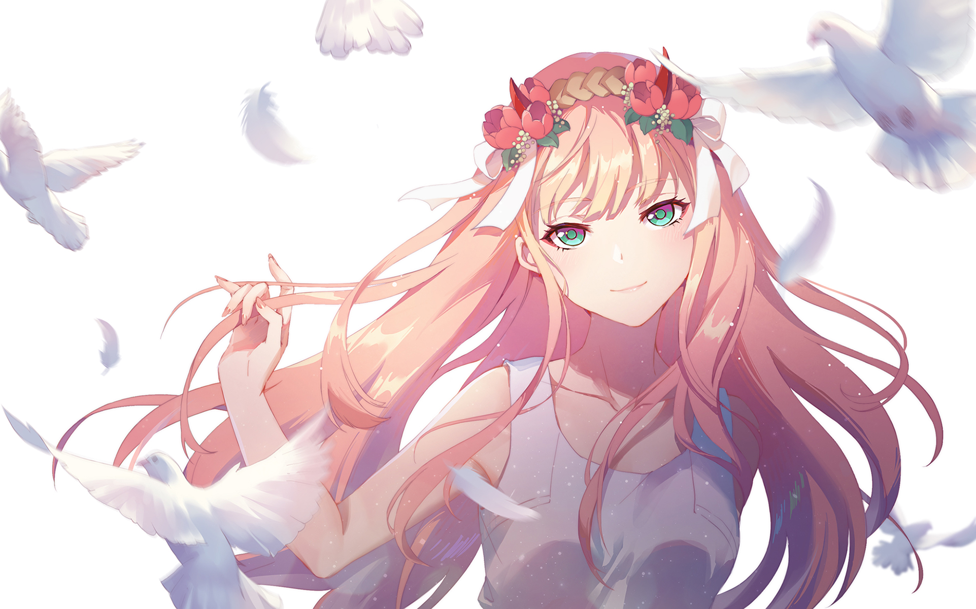 Zero Two And Hiro Cute Wallpapers