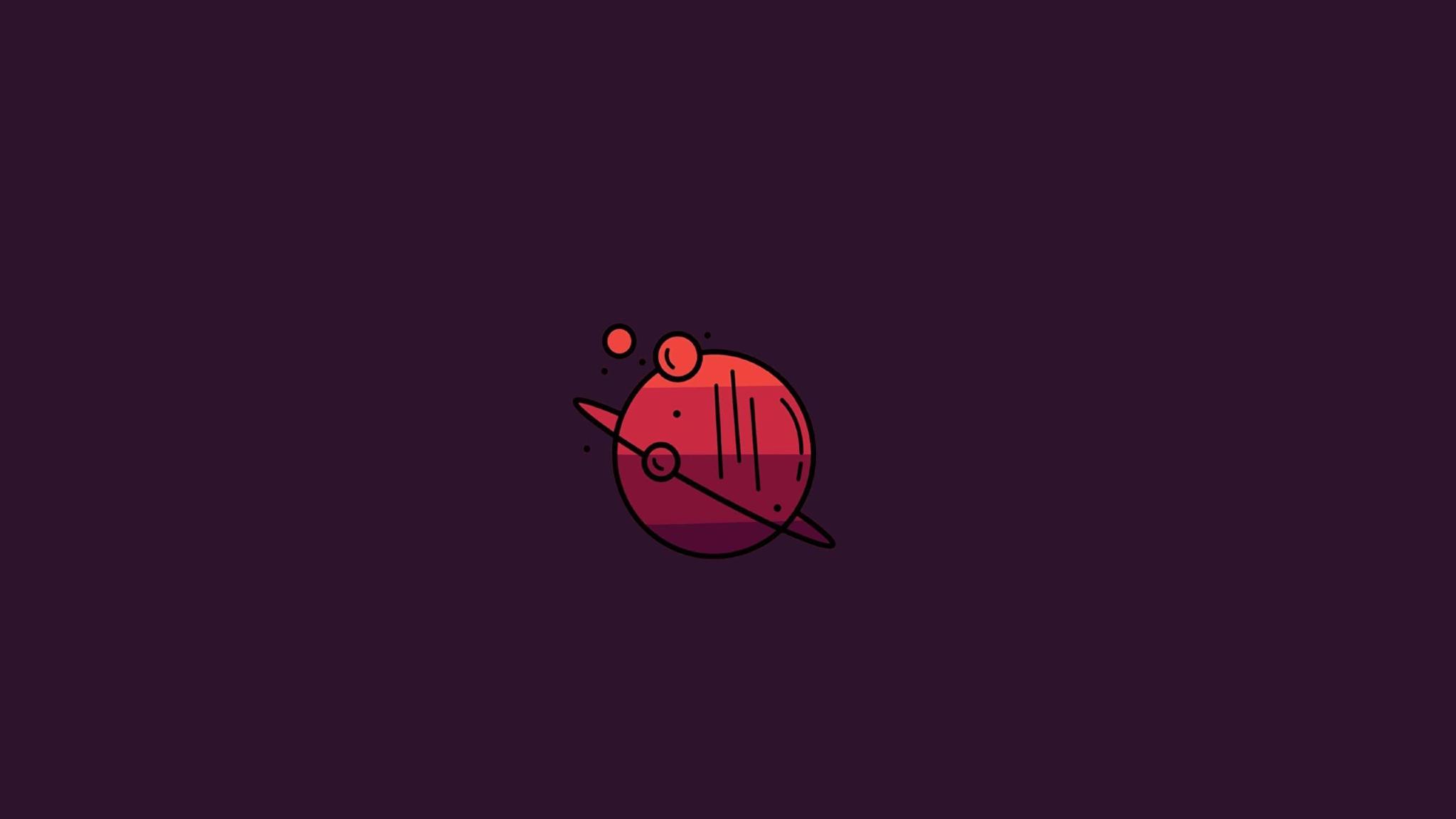 Minimal Planet Red Background