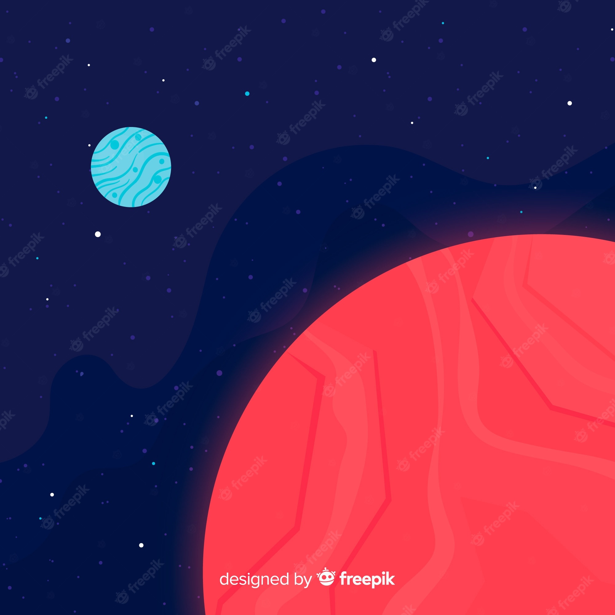 Minimal Planet Red Background