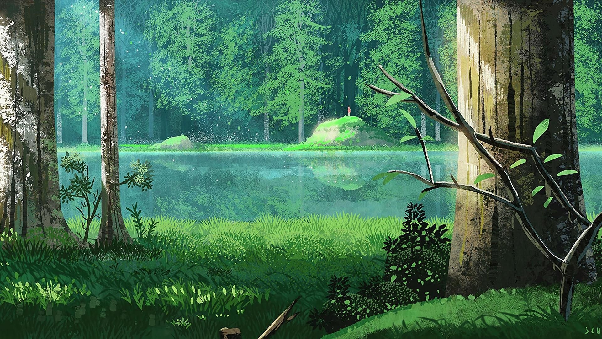 Anime Forest Background