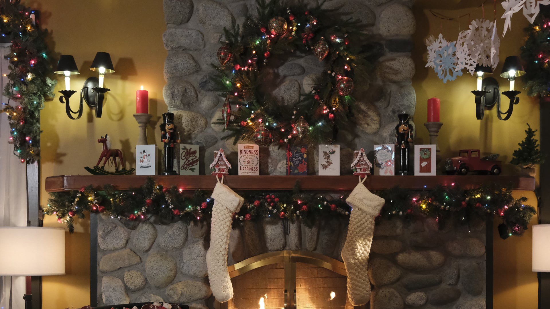 Christmas Fireplace Background