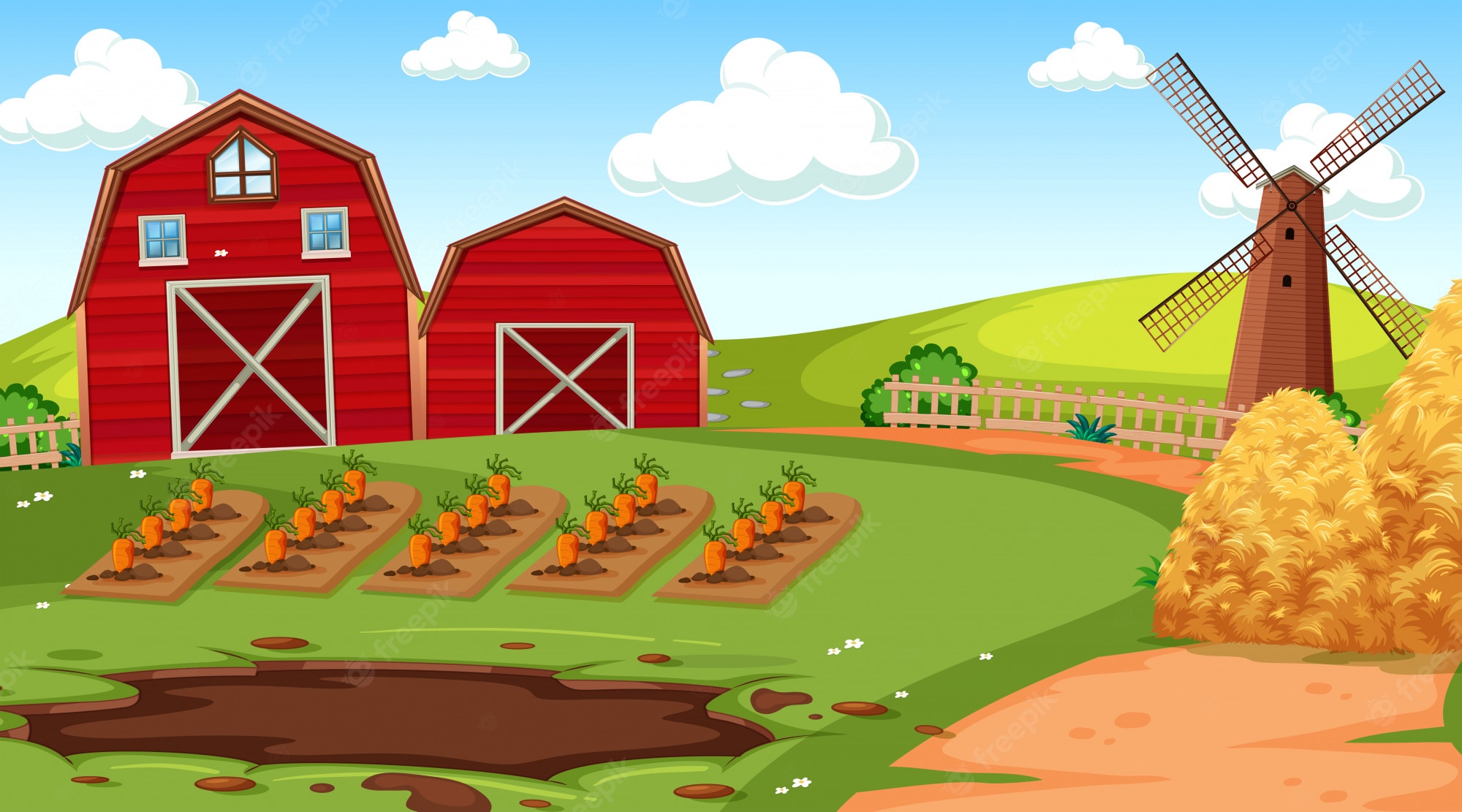 Cartoon Farm Background