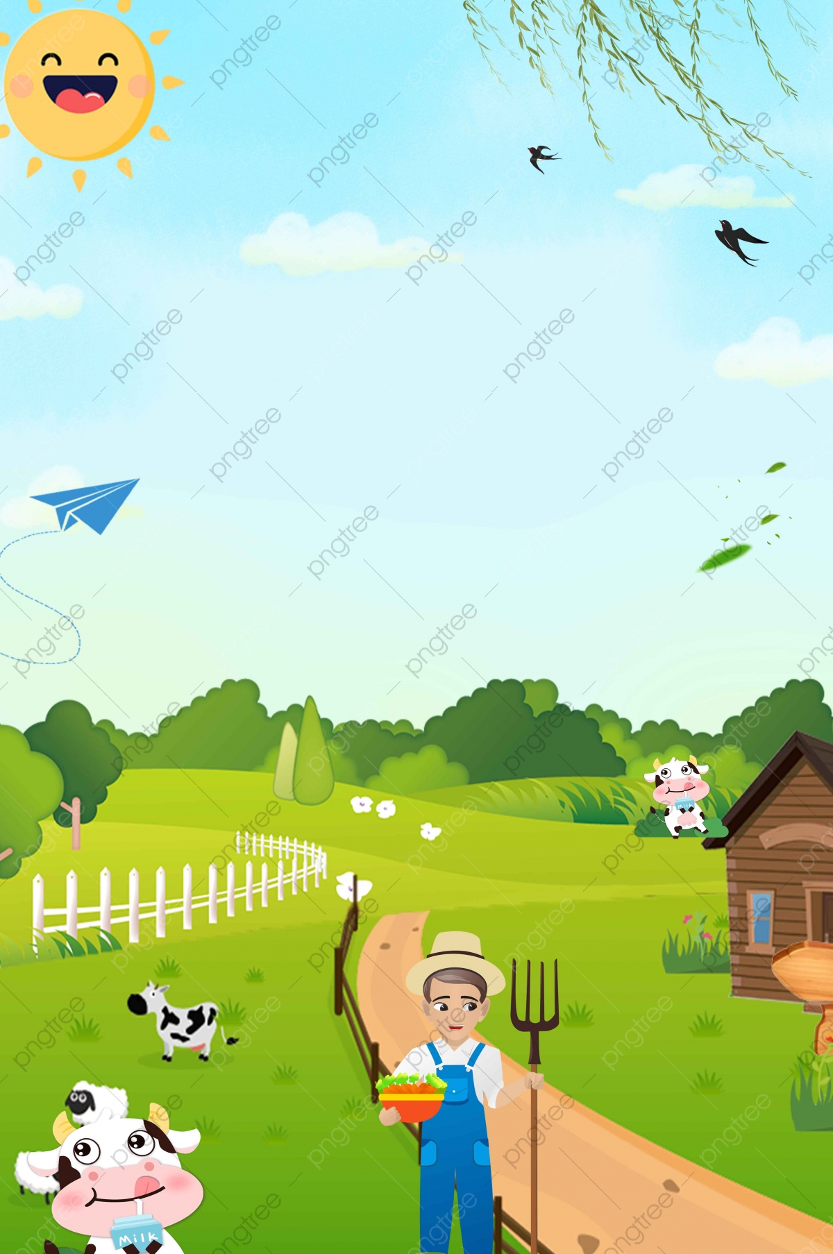 Cartoon Farm Background