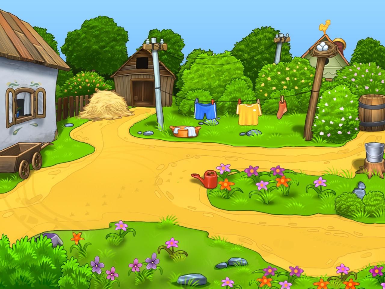 Cartoon Farm Background