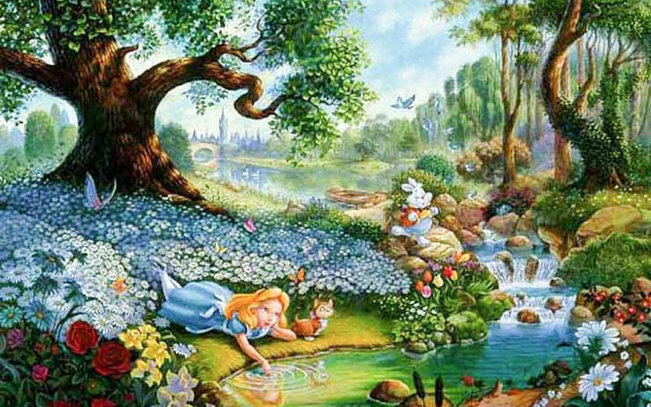 Alice In Wonderland Cartoon Background