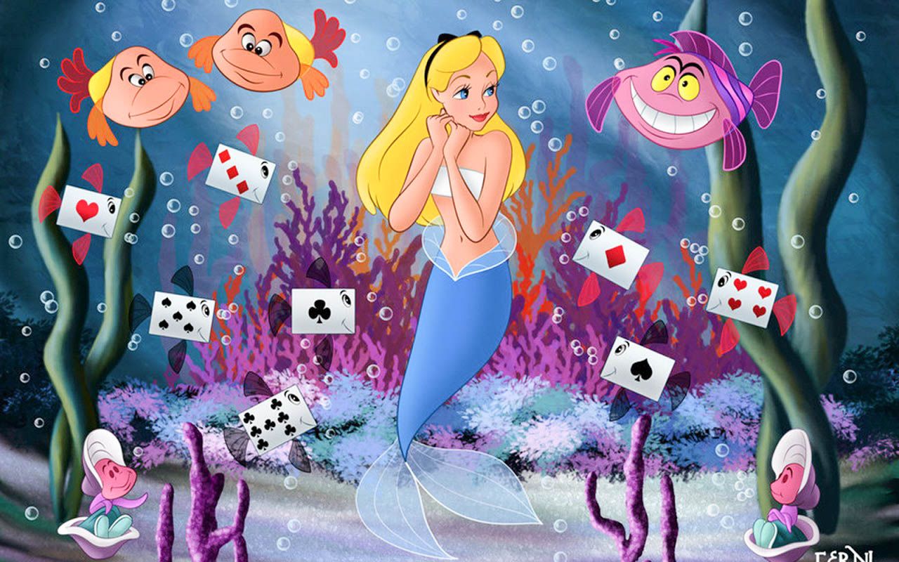 Alice In Wonderland Cartoon Background