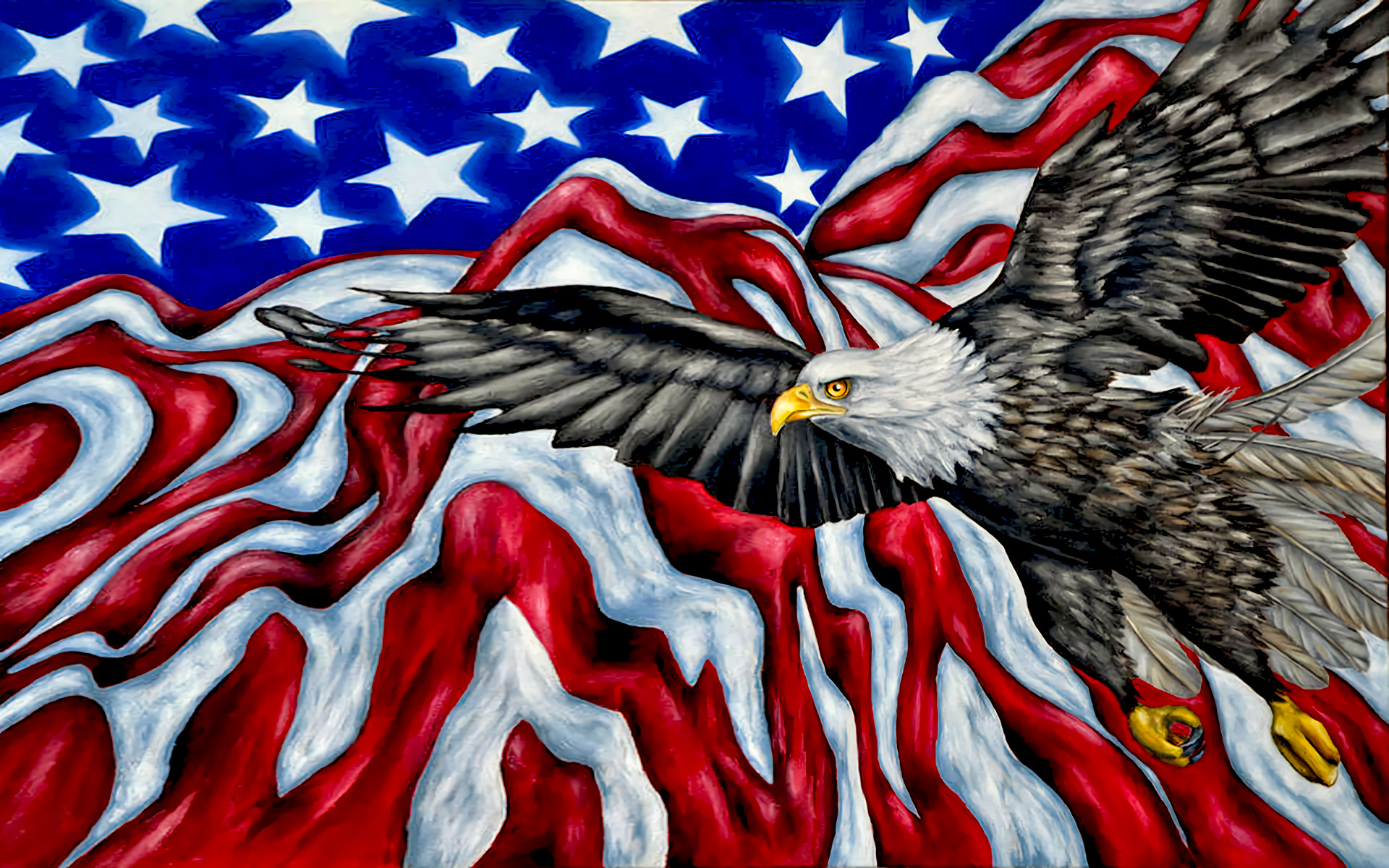 American Flag And Eagle Background