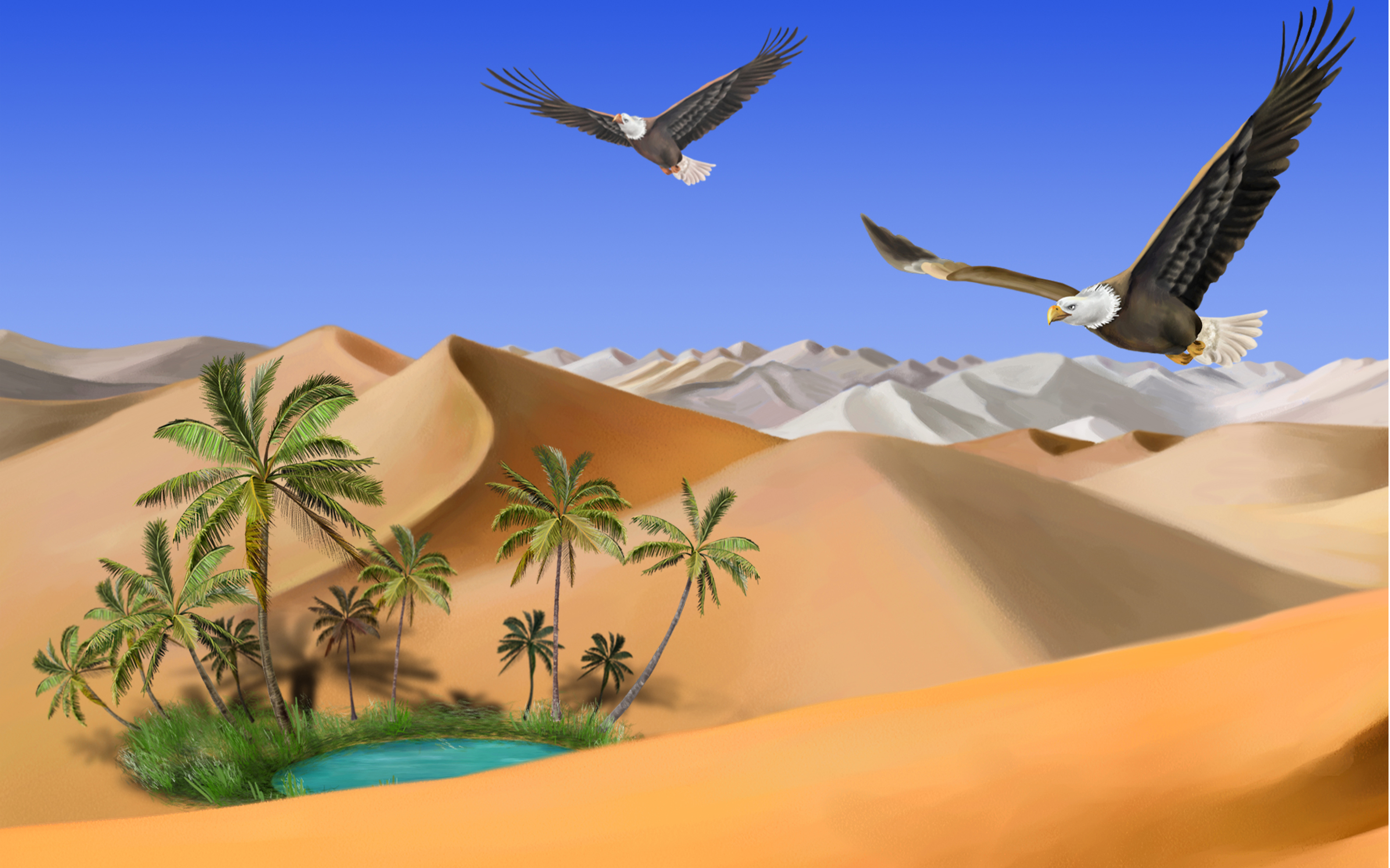 Beautiful Desert Oasis Background