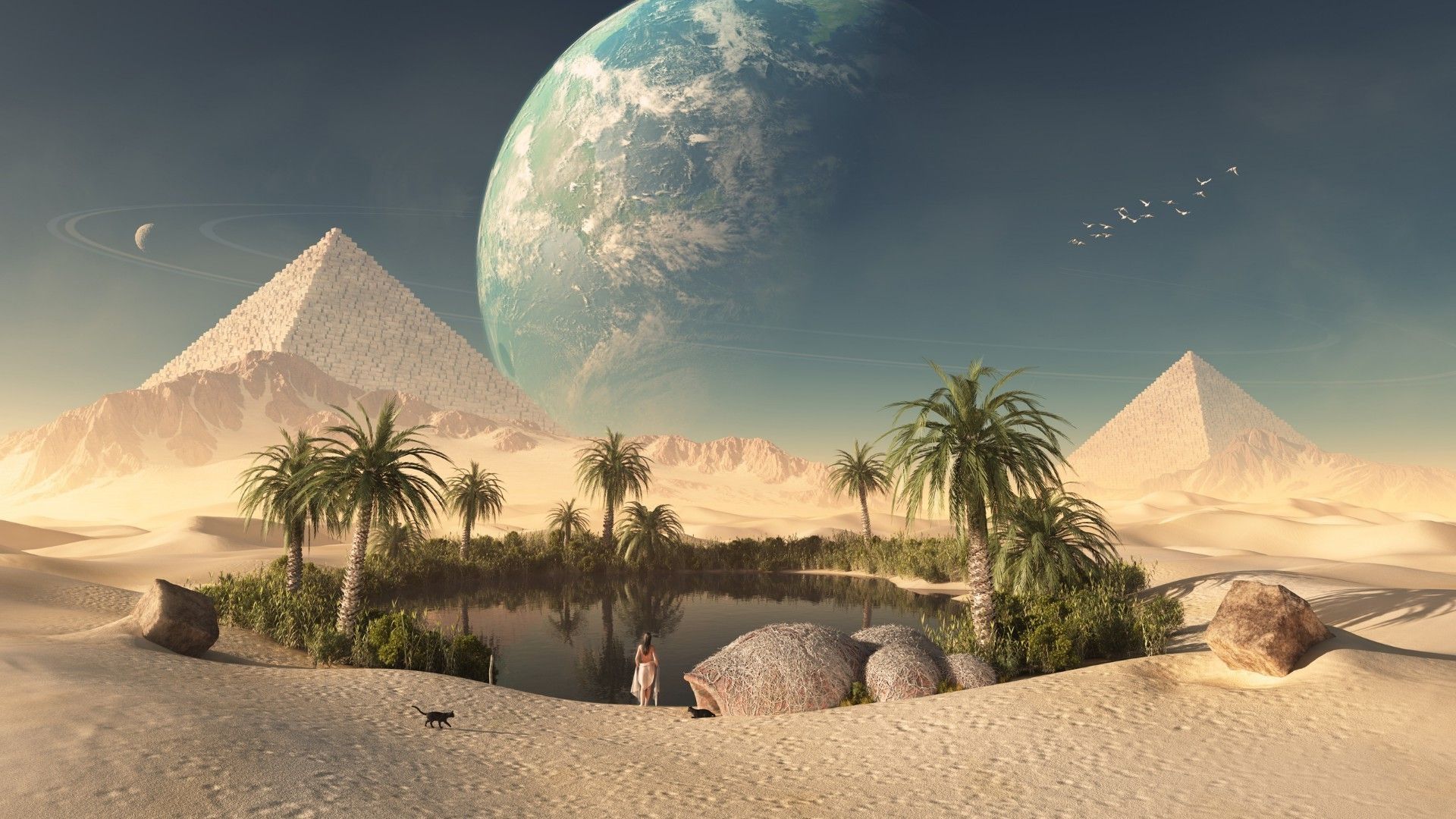 Beautiful Desert Oasis Background