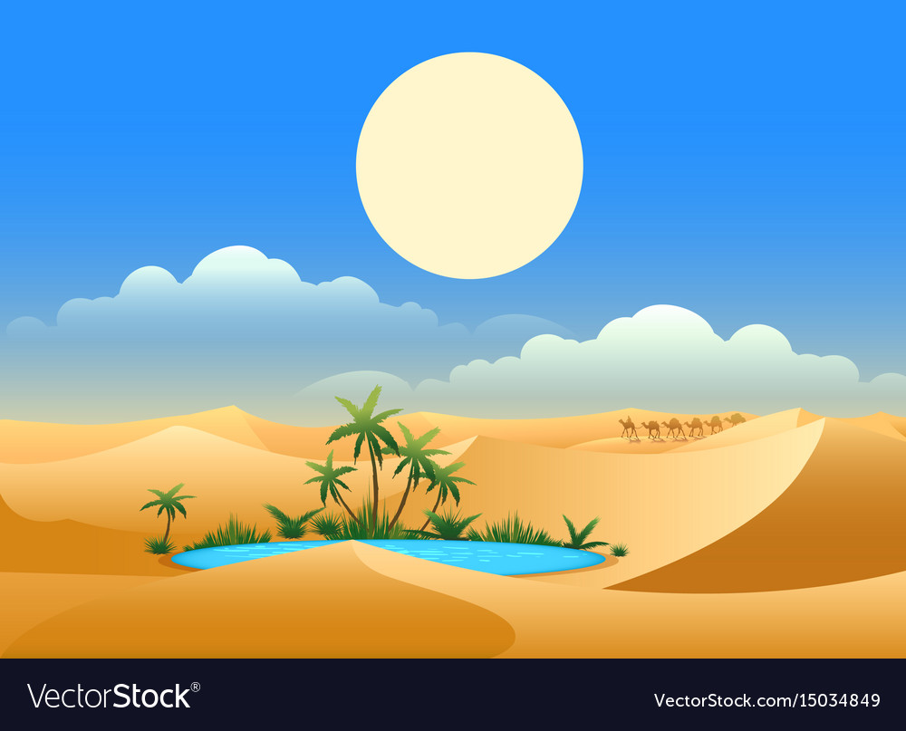 Beautiful Desert Oasis Background