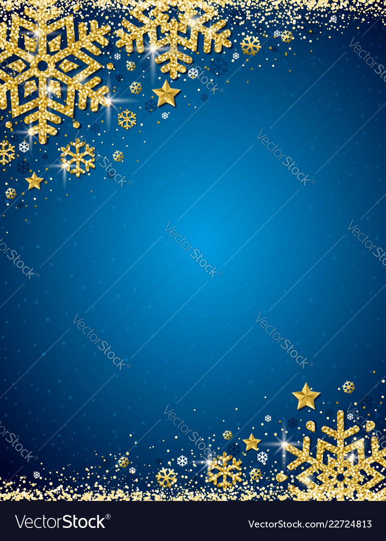 Blue And Gold Christmas Background