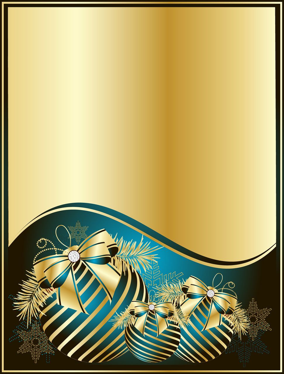 Blue And Gold Christmas Background