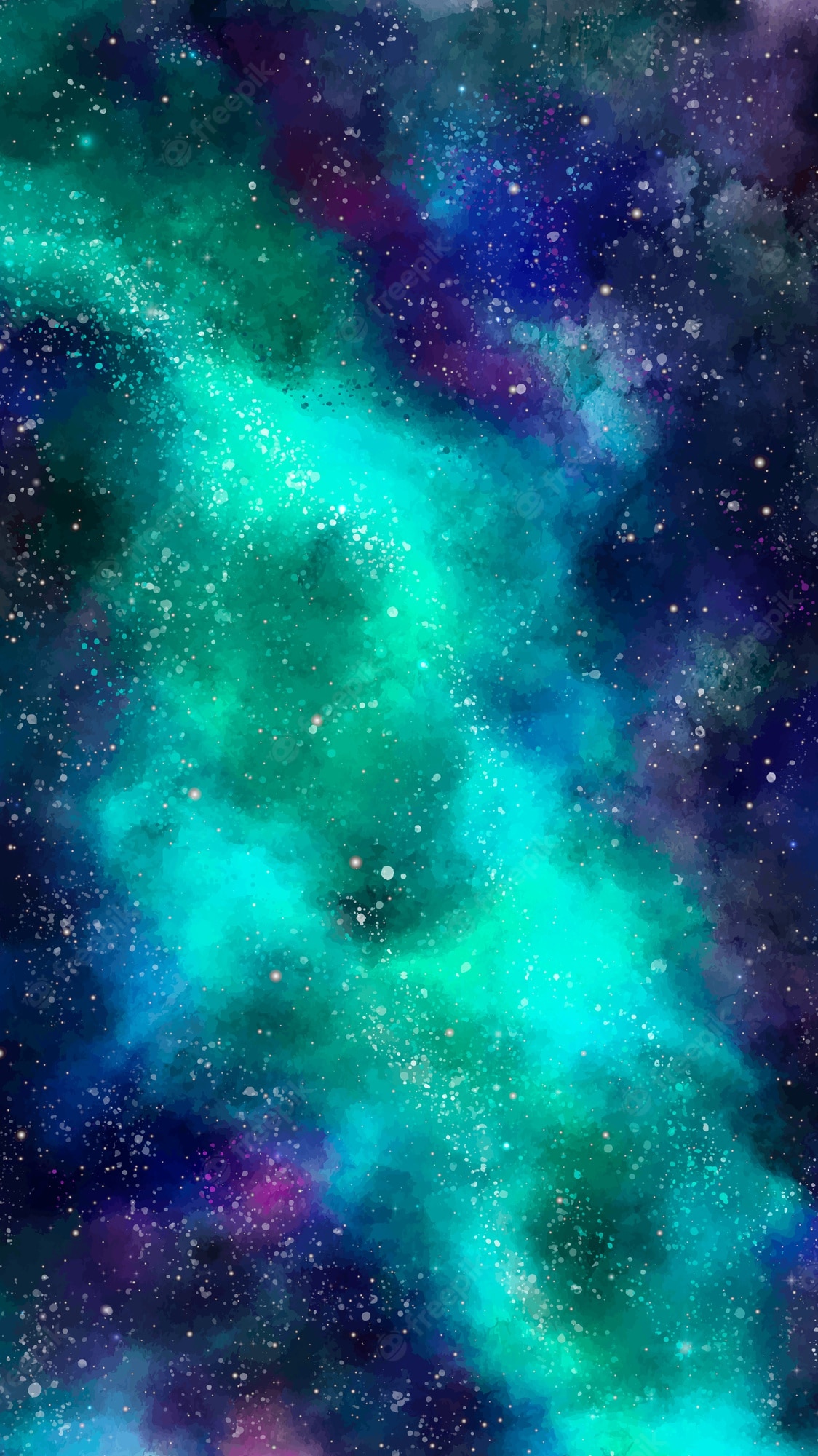 Blue And Green Galaxy Background