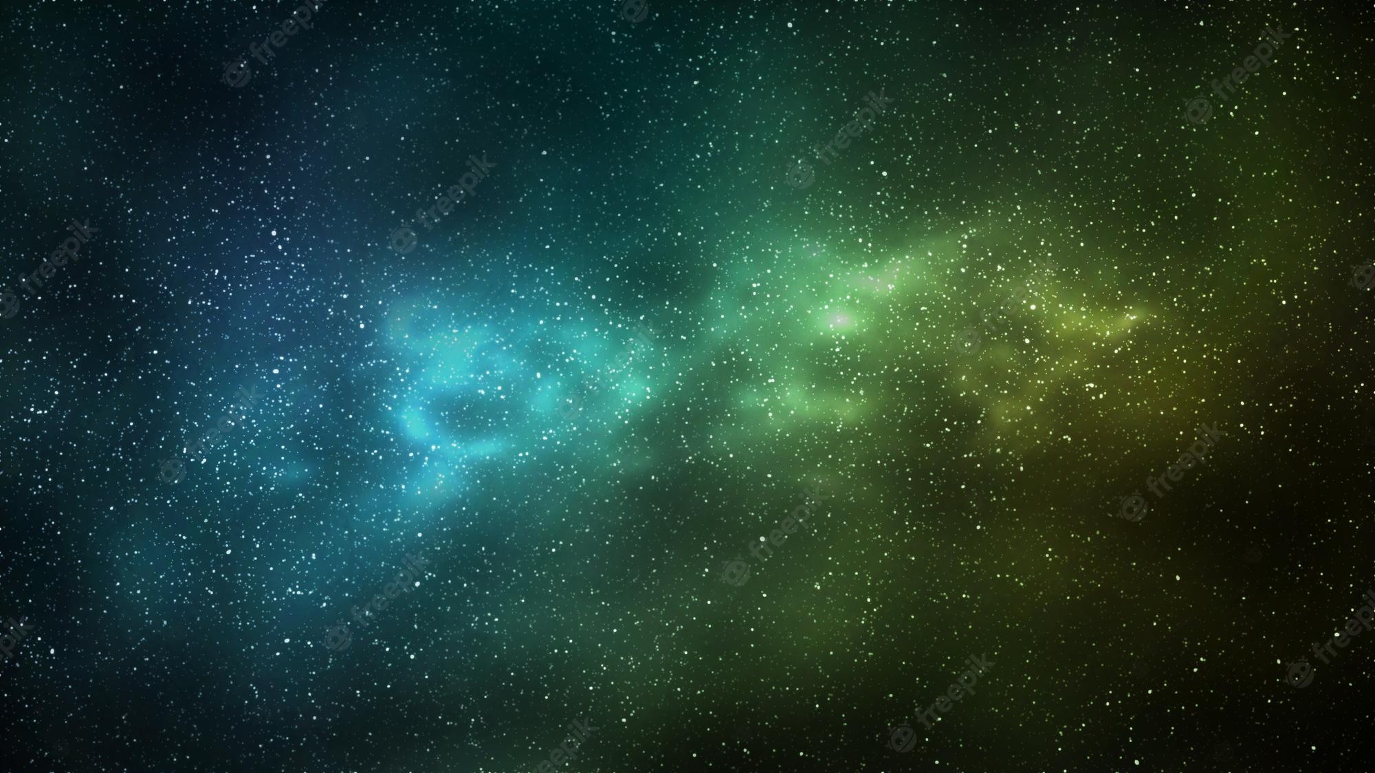 Blue And Green Galaxy Background