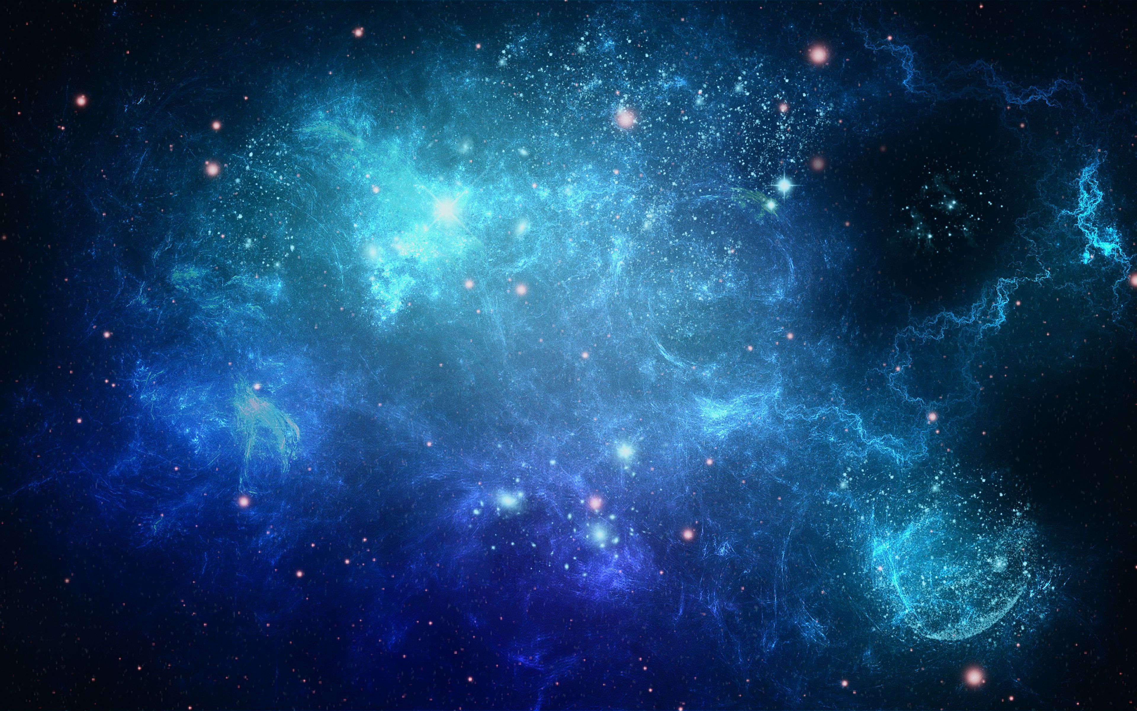 Blue And Green Galaxy Background