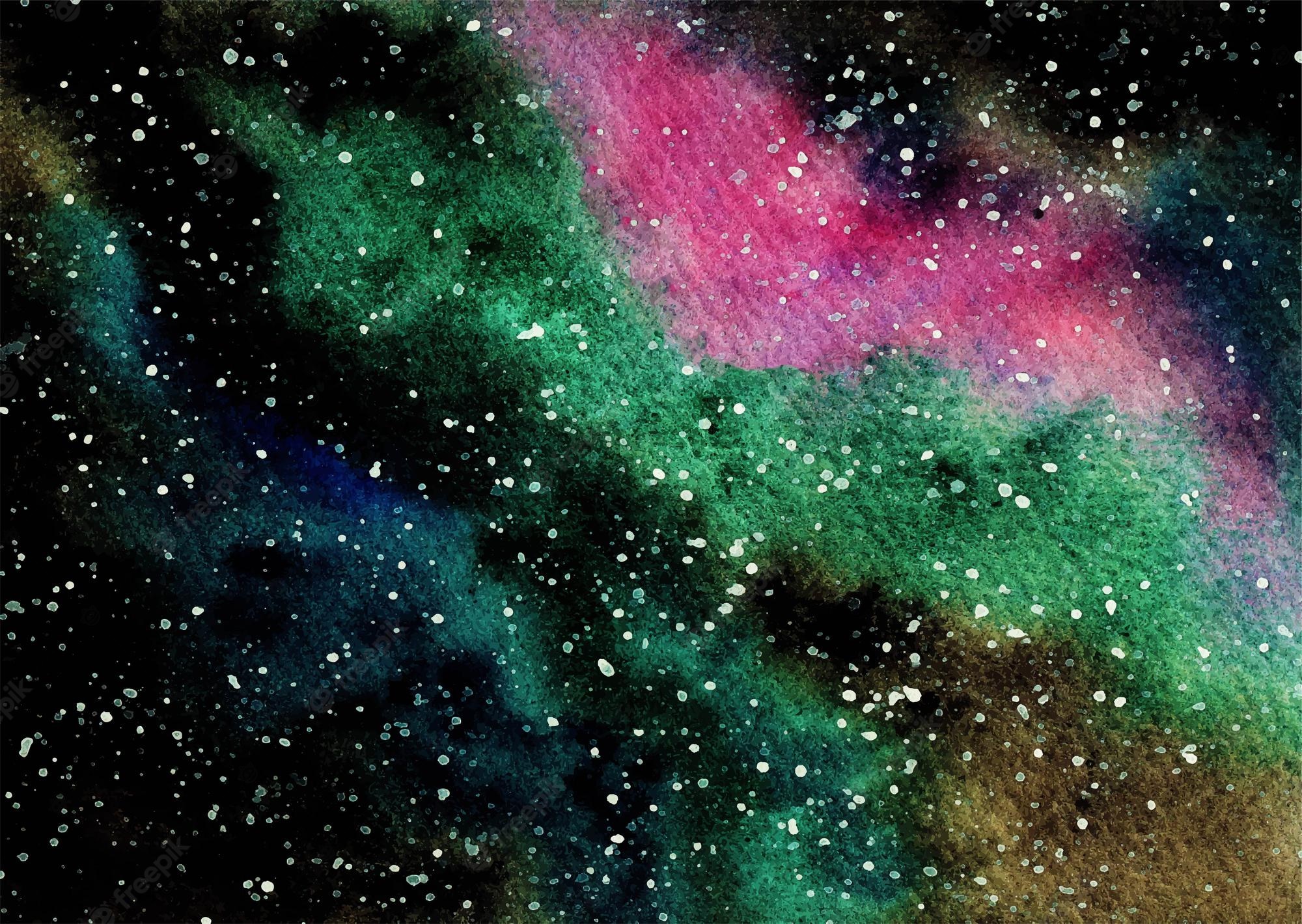 Blue And Green Galaxy Background